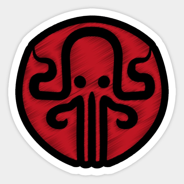 red kraken logo Sticker by manuvila